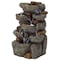 Gardenised Cascading Electric Powered 8-Tier Rock Water Fountain with LED Lights 18.5" QI004632 - alternate 1